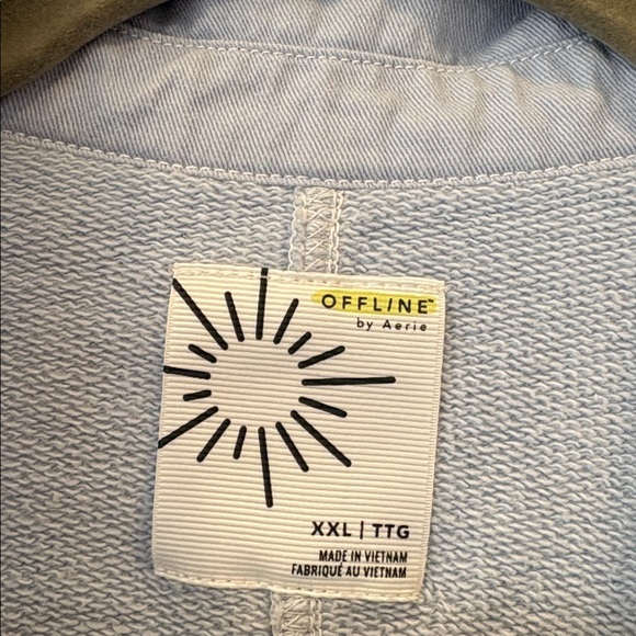 Aerie Offline Ombre Blue Casual Button Down Shirt Jacket Size XXL - Picture 3 of 11